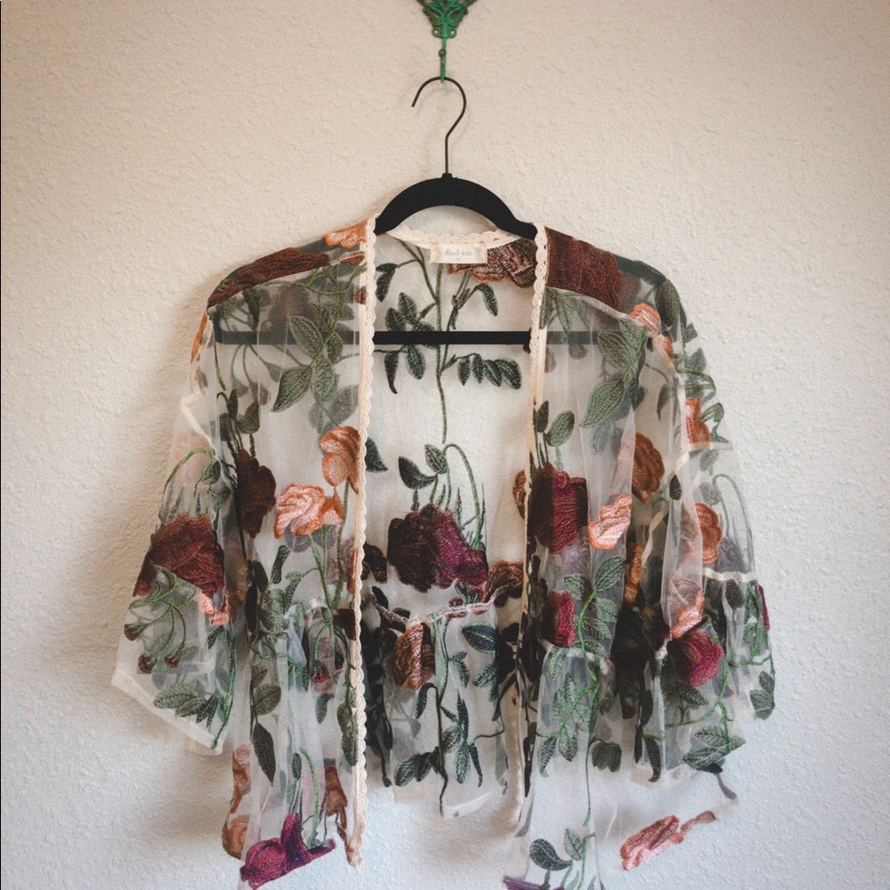 Floral lace top.